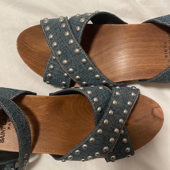 Saint Laurent Denim Studded Sandals (authentic) - Picture 7 of 7